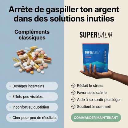 SUPERCALM™ - Dites à Dieu au stress quotidien, ventre et visage gonflés